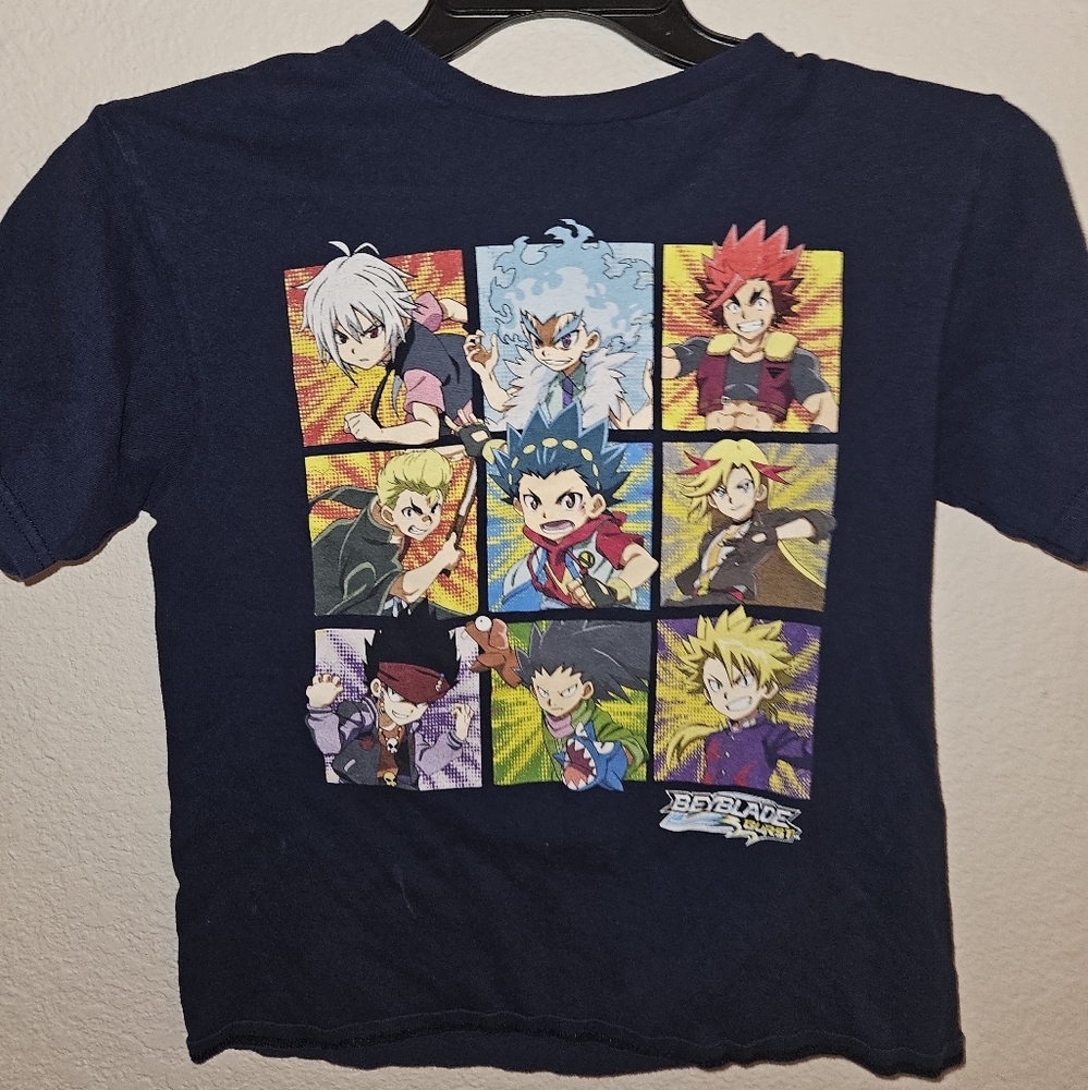 Kids Navy  Blue Beyblade Graphic T-Shirt